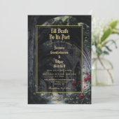 Code QR Invitation de Mariage Gothique Roses Tout (Debout devant)