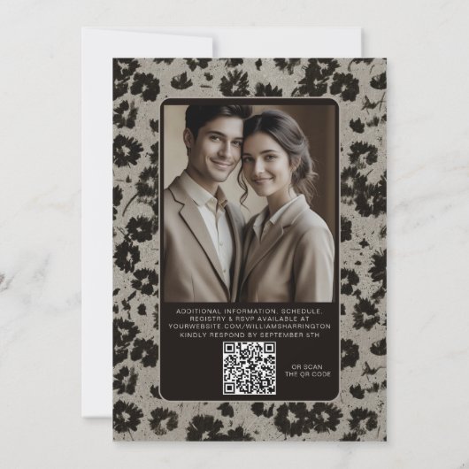 Code QR Invitation numérique de mariage élégant mo (Dos)