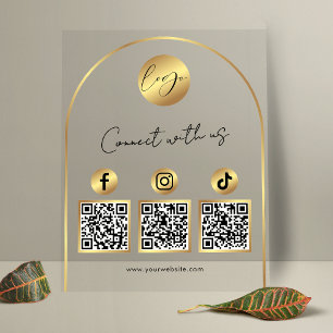 Code QR Logo Arch Gold Social Media Transparent