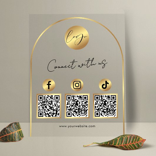 Code QR Logo Arch Gold Social Media Transparent