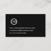 Code QR | Logo Carte de visite noir moderne (Dos)