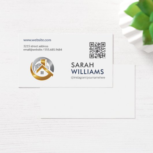 Code QR | Logo de l'immobilier Gold (Bureau)