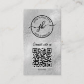 Code QR Logo d'entreprise Carte de visite en argen (Devant)