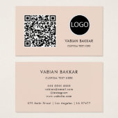 Code QR Logo d'entreprise Noir Carte de visite mod (Devant & derrière)