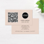 Code QR Logo d'entreprise Noir Carte de visite mod (Bureau)