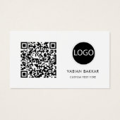 Code QR Logo d'entreprise Noir carte de visite mod (Devant)