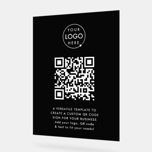 Code QR | Logo Professionnel Simple Noir (Angle)