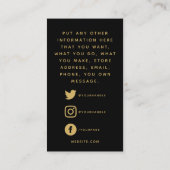 Code QR logos sociaux, encart remerciement luxe or (Dos)