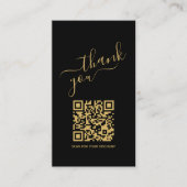 Code QR logos sociaux, encart remerciement luxe or (Devant)