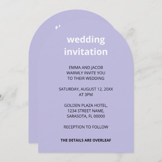 Code QR Lumière violet tout en un Faire-part de ma (Devant / Derrière)