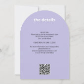 Code QR Lumière violet tout en un Faire-part de ma (Dos)