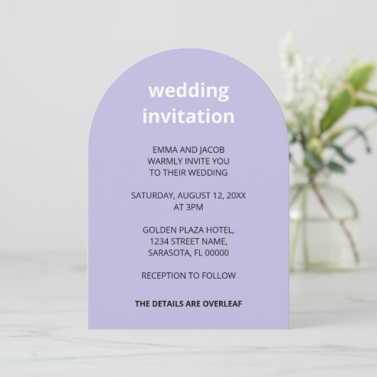 Code QR Lumière violet tout en un Faire-part de ma (Debout devant)