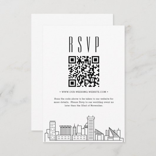 Code QR Mariage Baltimore RSVP (Devant / Derrière)
