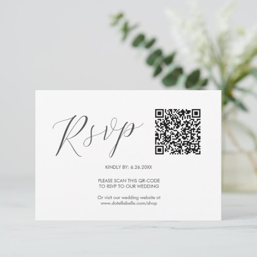 Code QR Mariage Cartes RSVP simples (Debout devant)