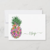 Code QR Mariage d'ananas floral tropical RSVP (Devant)