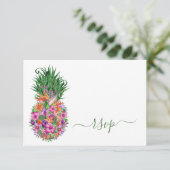 Code QR Mariage d'ananas floral tropical RSVP (Debout devant)