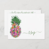 Code QR Mariage d'ananas floral tropical RSVP (Devant / Derrière)