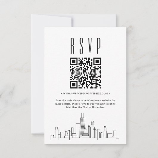 Code QR Mariage de Chicago RSVP (Devant)