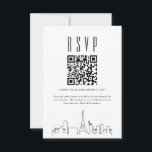 Code QR Mariage Las Vegas RSVP<br><div class="desc">Une carte de code rsvp QR minimaliste de mariage avec une belle silhouette stylisée représentant la ville de Las Vegas,  Nevada. Remplacez le code QR par un lien vers votre site Web pour faciliter la réponse à votre événement mariage pour vos futurs invités.</div>