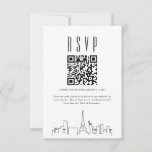 Code QR Mariage Las Vegas RSVP<br><div class="desc">Une carte de code rsvp QR minimaliste de mariage avec une belle silhouette stylisée représentant la ville de Las Vegas,  Nevada. Remplacez le code QR par un lien vers votre site Web pour faciliter la réponse à votre événement mariage pour vos futurs invités.</div>