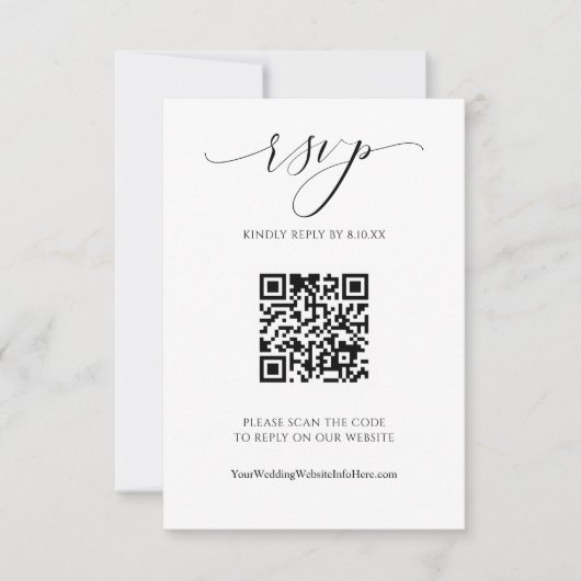 Code QR Mariage Moderne Luxe Élégant Script RSVP (Devant)