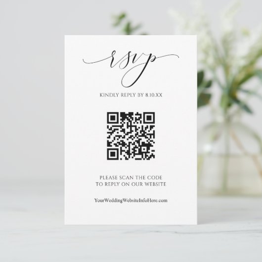 Code QR Mariage Moderne Luxe Élégant Script RSVP (Debout devant)