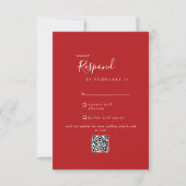 Code QR Mariage moderne rouge RSVP (Devant)