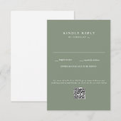 Code QR Mariage moderne Sage RSVP (Devant / Derrière)