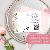 Code QR Mariage rose, blanc et Rose or RSVP