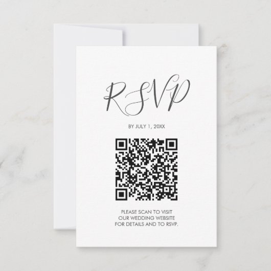 Code QR Mariage RSVP Floral Enclôture Card (Devant)