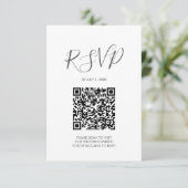 Code QR Mariage RSVP Floral Enclôture Card (Debout devant)