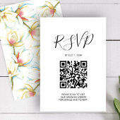 Code QR Mariage RSVP Floral Enclôture Card