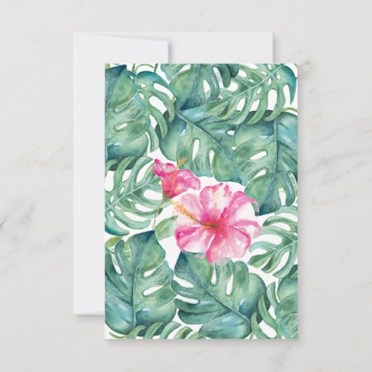 Code QR Mariage RSVP Pink Tropical Enclôture Card (Dos)