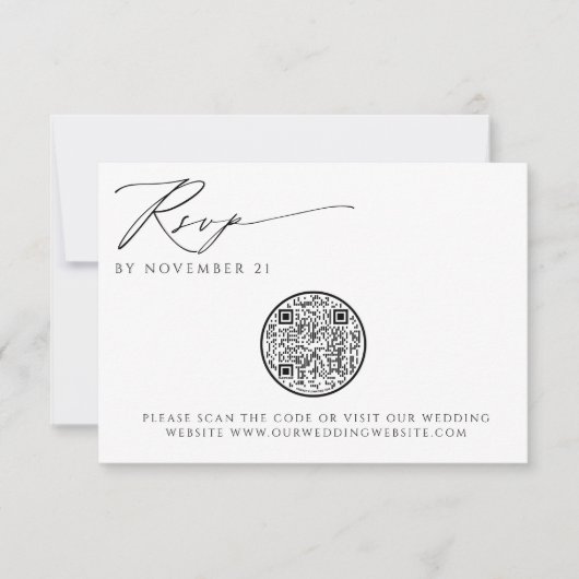 Code QR Mariage sophistiqué moderne RSVP (Devant)