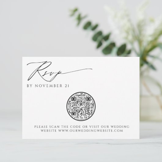 Code QR Mariage sophistiqué moderne RSVP (Debout devant)