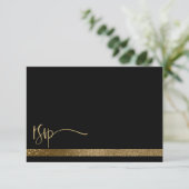 Code QR Mariage Typographie Noir & Or RSVP (Debout devant)
