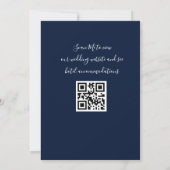 Code QR Marine Blue Calligraphie Faire-part de mar (Dos)
