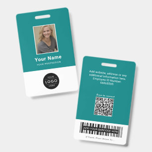 Code QR médical sarcelle moderne Badge infirmière