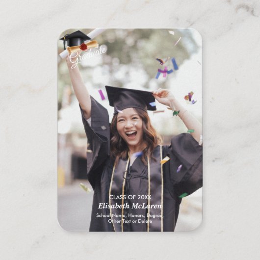 Code QR Mini Graduation Faire-part photo Insérer (Devant)