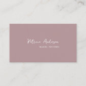 Code QR minimal | Carte de visite rose pâle modern (Devant)