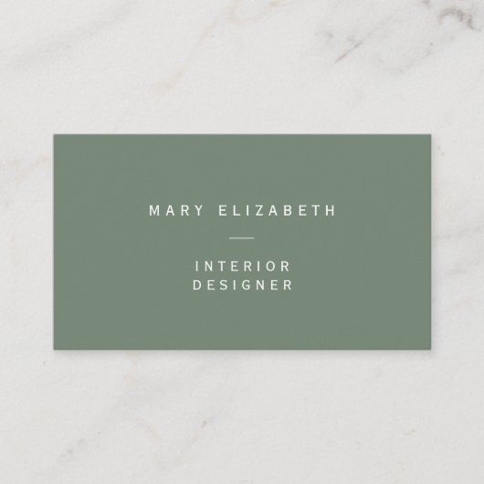 Code QR minimal Élégant Carte de visite vert olive (Devant)