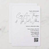 Code QR minimal Faire-part de mariage Pearl Shimme (Devant / Derrière)