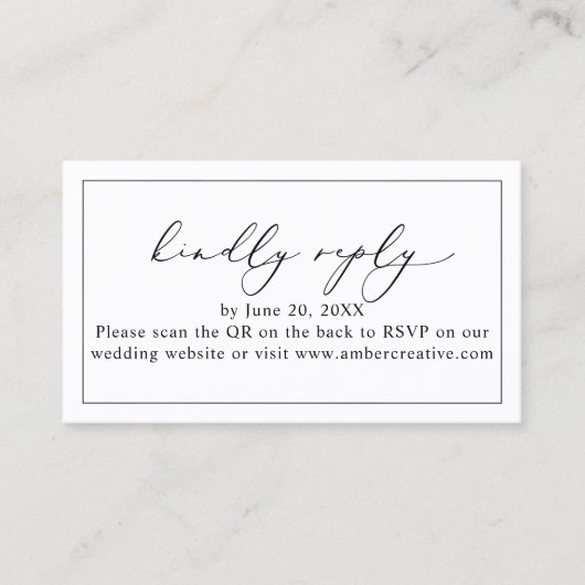 Code QR minimal moderne Mariage carte de boîtier R (Devant)