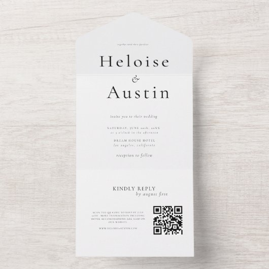 Code QR minimal Tout dans une invitation (À l'intérieur)