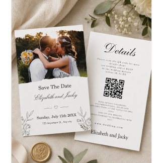 Code QR minimaliste pour mariage Save The Date