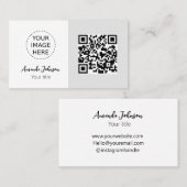 Code QR minimum Carte de visite en ligne avec logo (Devant / Derrière)