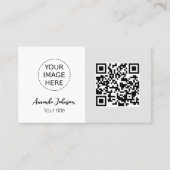 Code QR minimum Carte de visite en ligne avec logo (Devant)