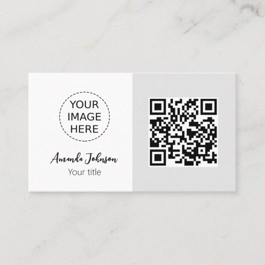 Code QR minimum Carte de visite en ligne avec logo (Devant)