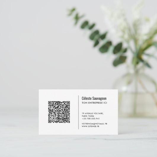 Code QR - Modèle de carte de visite  (Debout devant)