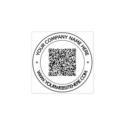 Code QR - Modèle de tampon en caoutchouc rond pers (Impression)